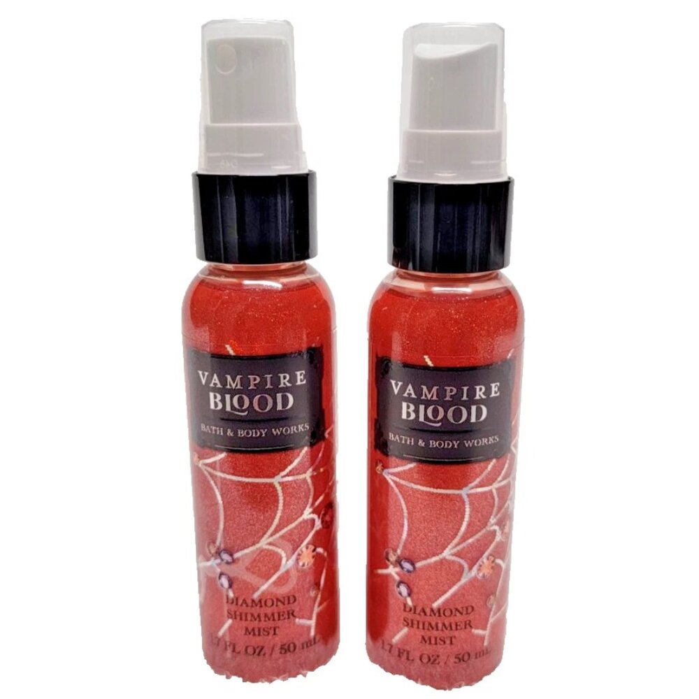 Bath & Body Works VAMPIRE BLOOD Diamond SHIMMER Mist Set of 2 HALLOWEEN New!!